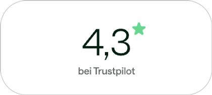 Evergreen hat eine Trustpilot Bewertung von 4,3 von 5 Sternen. Stand November 2025.