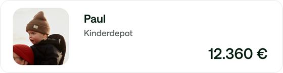 Eine Pocket eines Kinderdepots mit einem Gesamtwert von 12.360 Euro.